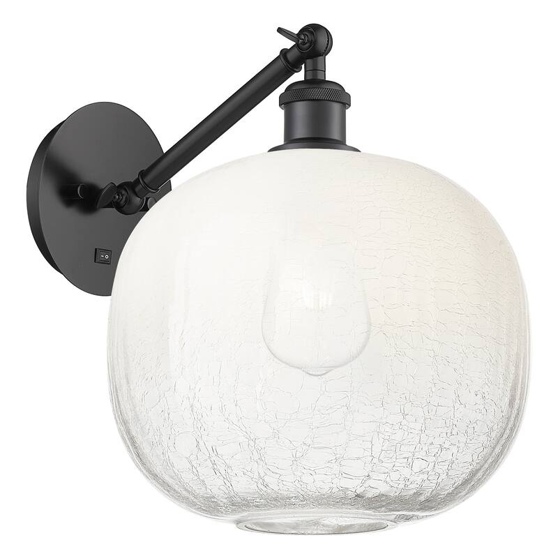 Innovations Lighting 317-1W-12-11 Brookhaven Sphere Sconce Brookhaven - Matte Black / Opal