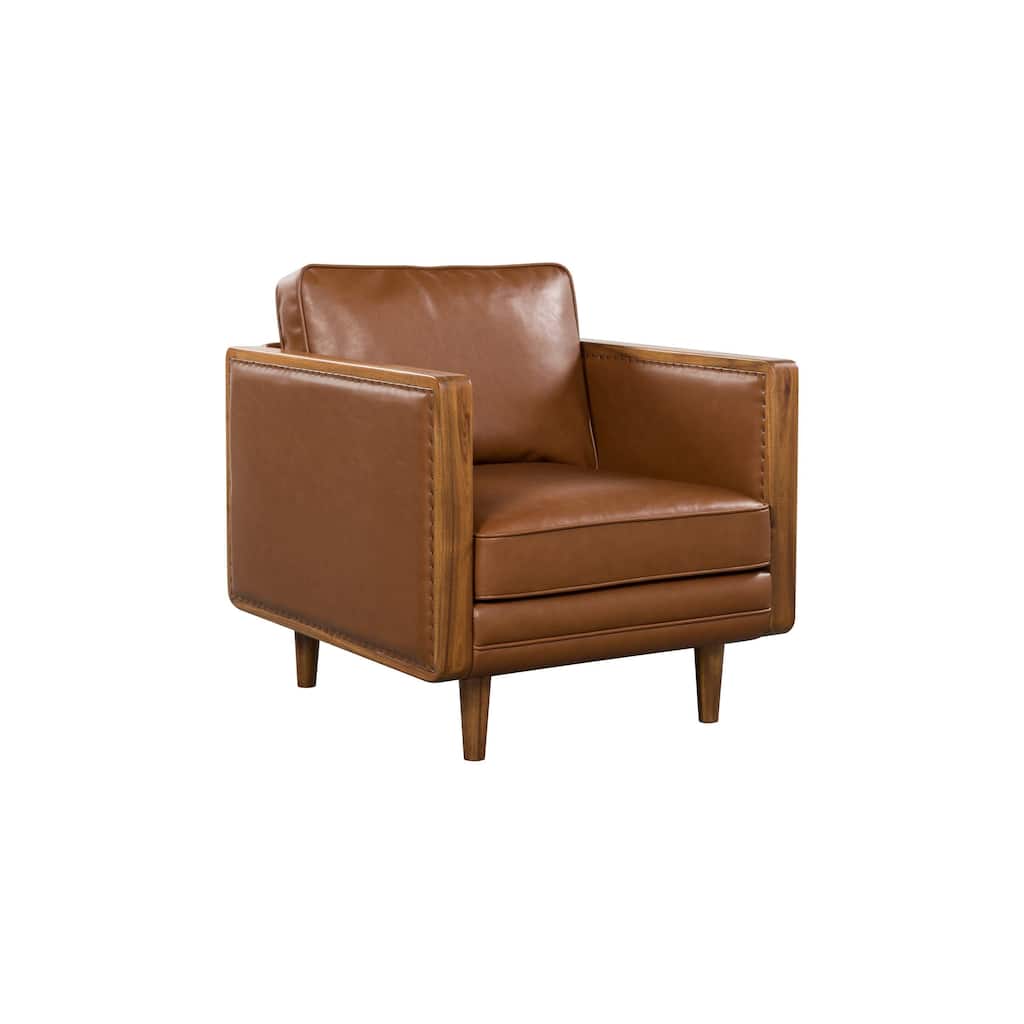 Siva Leather Club Chair, Vegan Nut