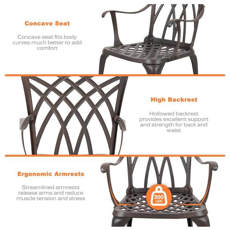 NUU GARDEN 5-piece Antique Bronze Cast Aluminum Patio Dining Set