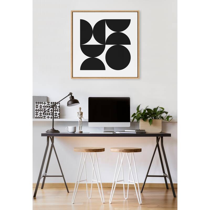Kate and Laurel Bold Black White Frame Canvas by Creative Bunch Studio