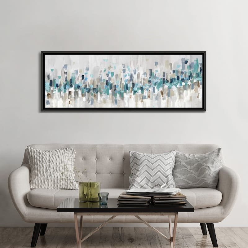 iCanvas "Blue Staccato" by Katrina Craven Framed Canvas Print