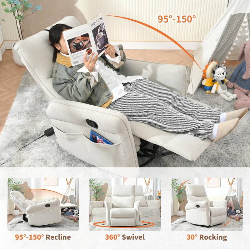 360° Swivel Rocker Recliner Chair