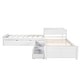 preview thumbnail 16 of 31, L-shaped Platform Bed with Trundle and Drawers Linked with built-in Desk Twin White