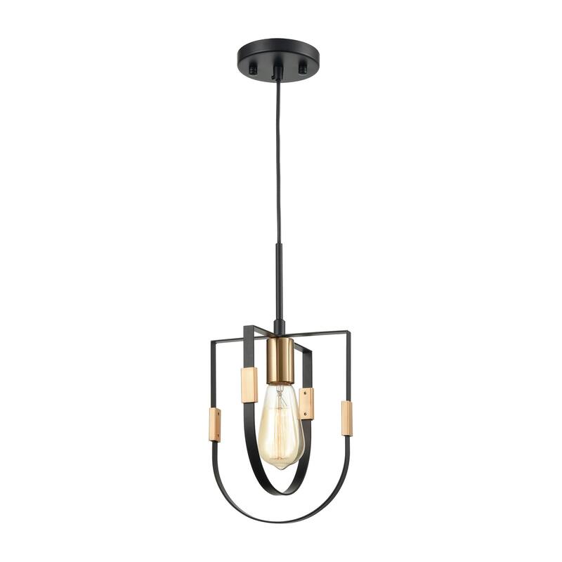 Elk Home Heathrow Matte Black Metal 1 Light Pendant