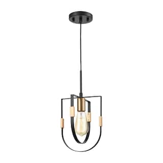 Elk Home Heathrow Matte Black Metal 1 Light Pendant