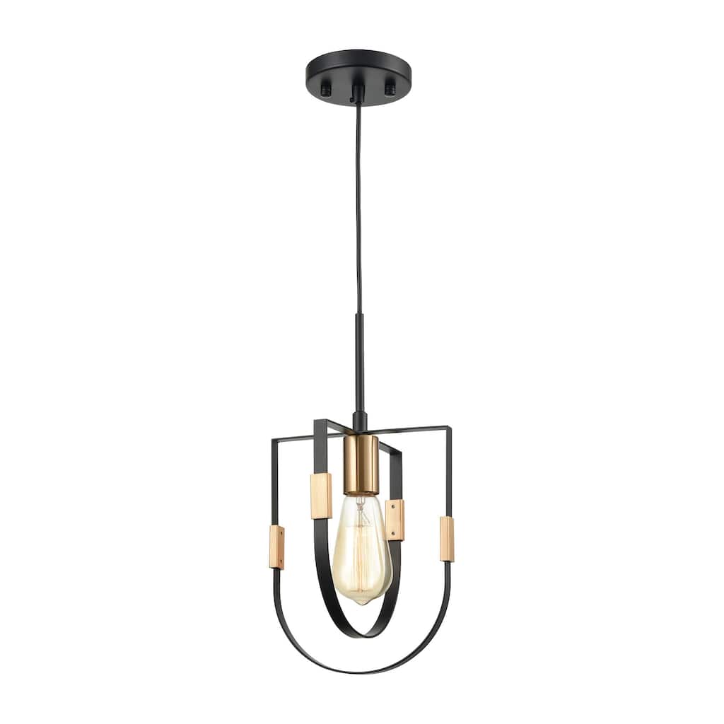 Elk Home Heathrow Matte Black Metal 1 Light Pendant