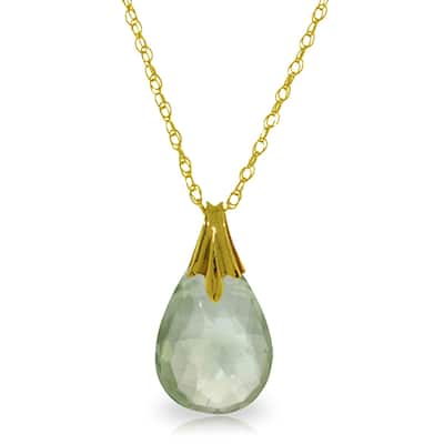 3 Carat 14K Solid Gold Hunger For You Green Amethyst Necklace