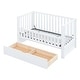preview thumbnail 14 of 58, 2-in-1 Convertible Crib, Full Size Bed Frame with Drawers and 3 Height Options, Modern Baby Crib Toddler Bed with Guard Rail