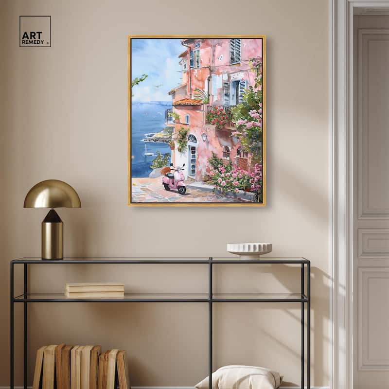 Lush Coastal Villa II Canvas by Art Remedy