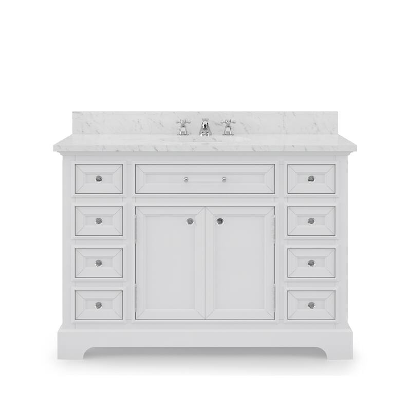 Water Creation Derby 48-inch Solid White Single Sink Bathroom Vanity