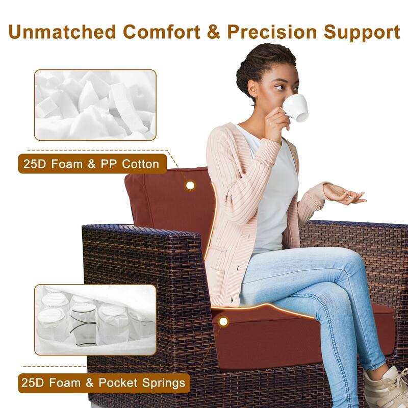 Aoodor 24x24x6 Inch Outdoor Patio Chair Cushions Set, Weather-Resistant Sunbrella Fabric Outdoor Cushion, Set of 2