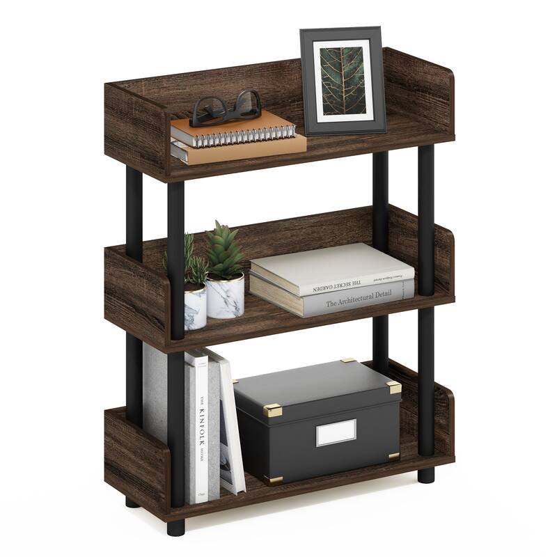 Furinno Turn-N-Tube 3-Tier Toolless Freestanding Multipurposes Display Rack, Espresso