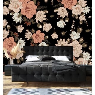 Dark Floral Wallpaper Peel and Stick and Prepasted - Bed Bath & Beyond ...