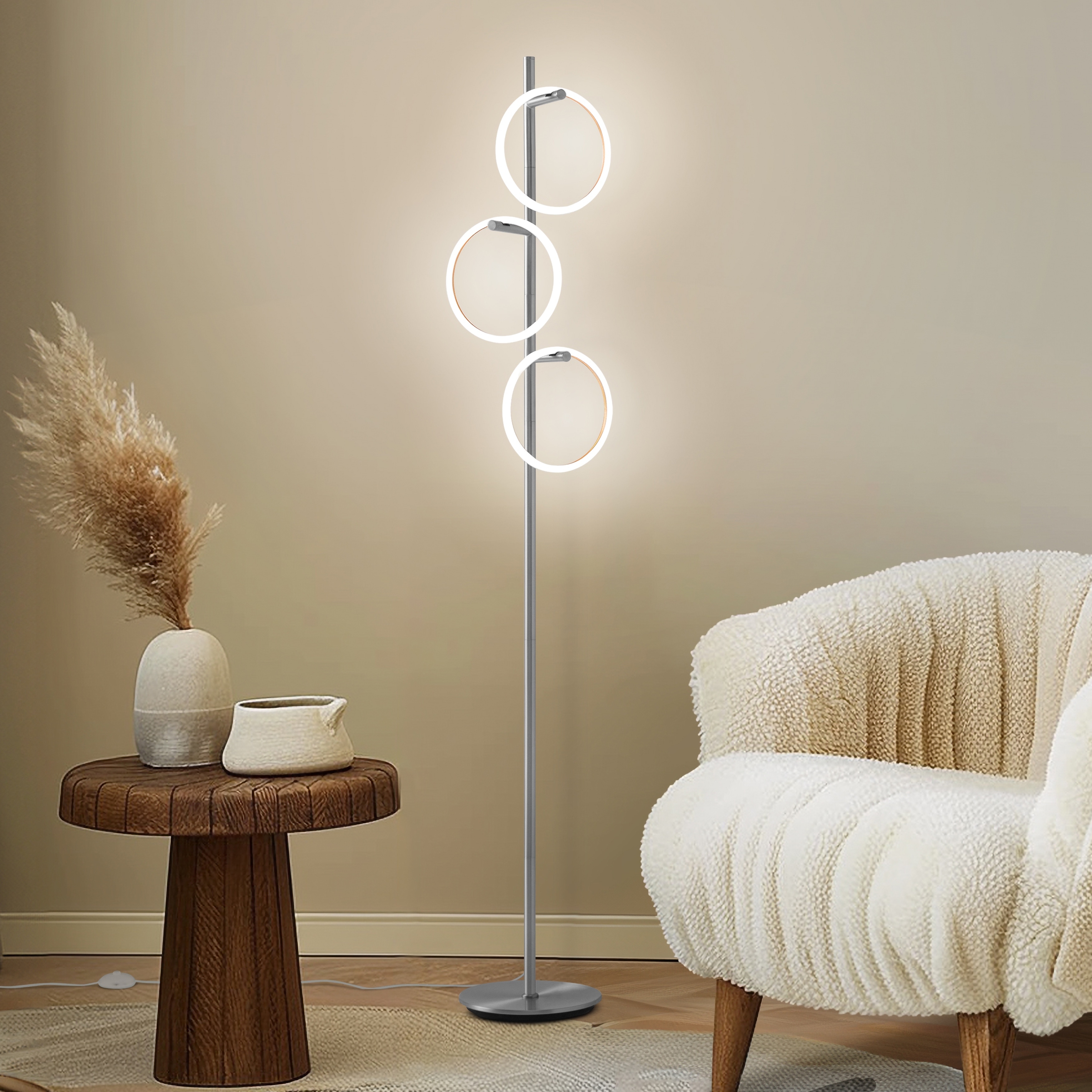 Brightech Saturn 66 in. Industrial 3-Light 3-Way Dimming LED Floor