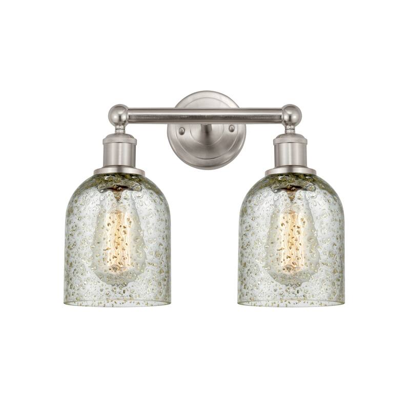 Innovations Lighting 616-2W-12-14 Caledonia Vanity Caledonia 2 Light - Brushed Satin Nickel / Mica