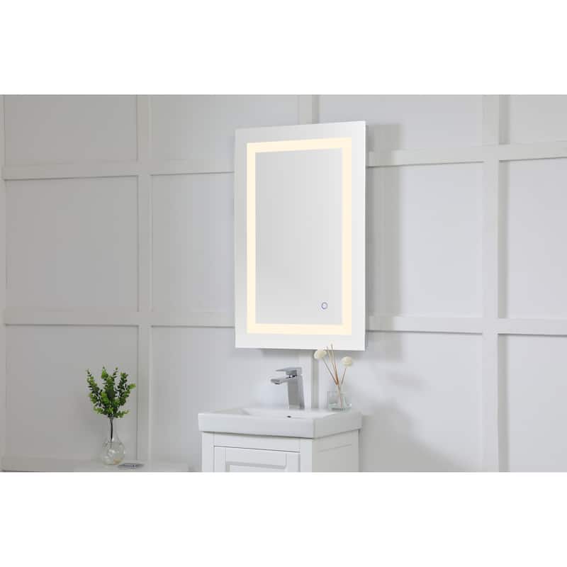 Elegant Lighting Helios 30" x 20" Rectangular Frameless Wall Mounted
