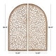 preview thumbnail 17 of 22, Brown Wooden Handmade Arched Floral Wall Decor with Intricate Carvings (Set of 2)