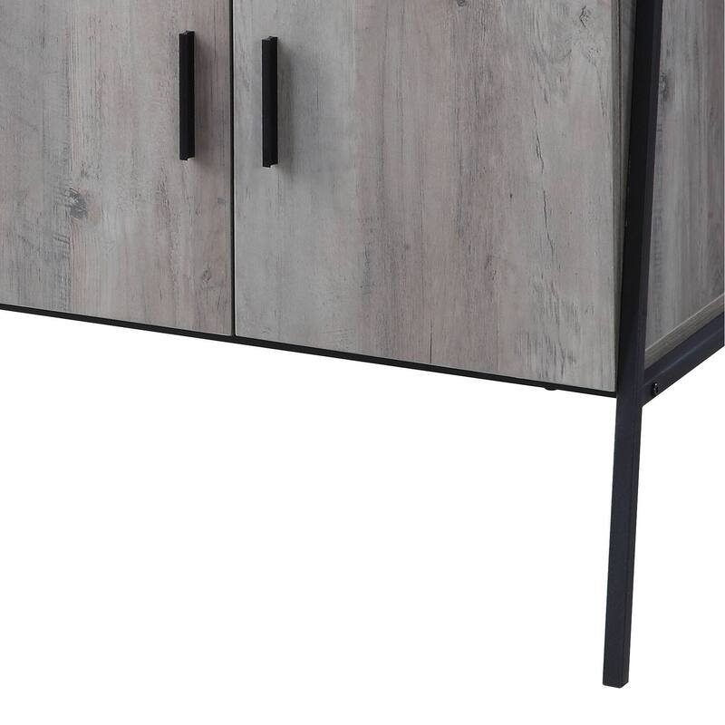 Samiya Gray Oak & Black Finish TV Stand