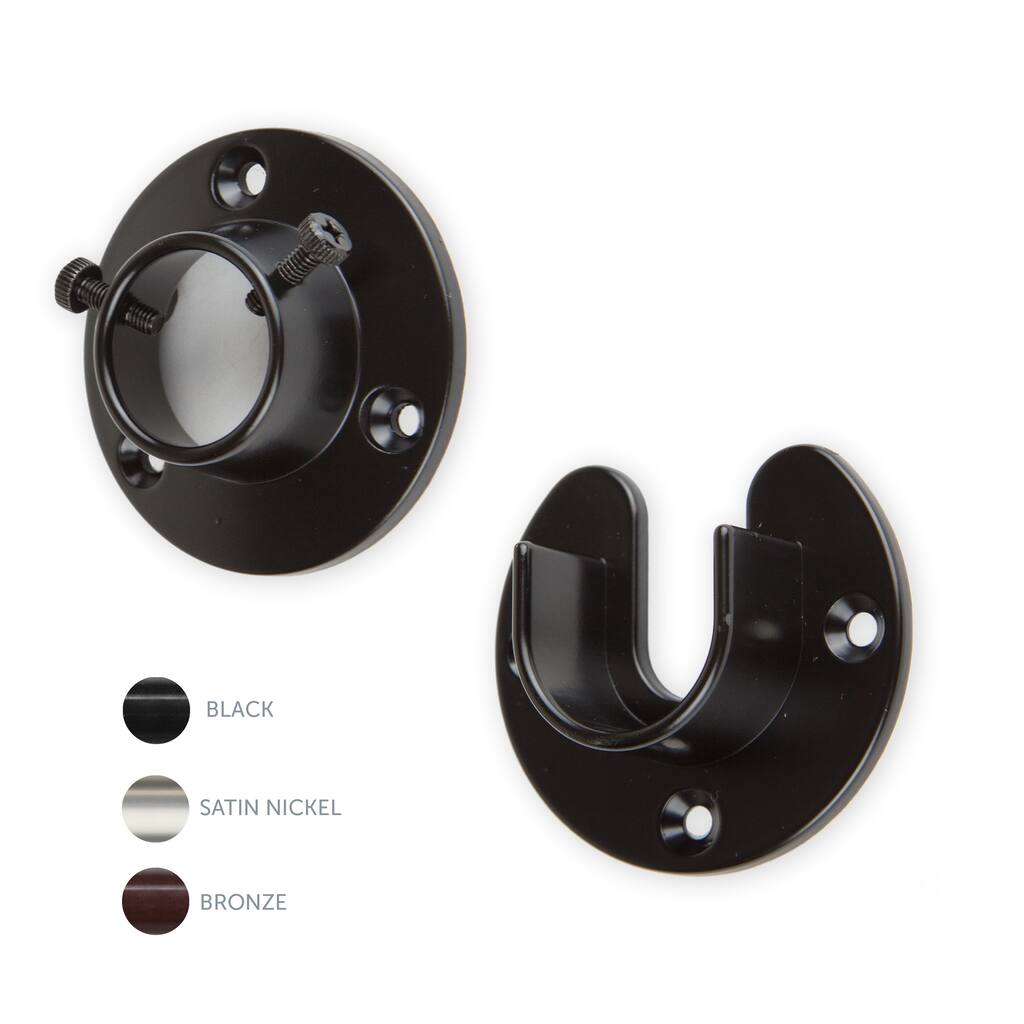 InStyleDesign Heavy Duty Wall Mount 1" Closet Pole Rod Socket