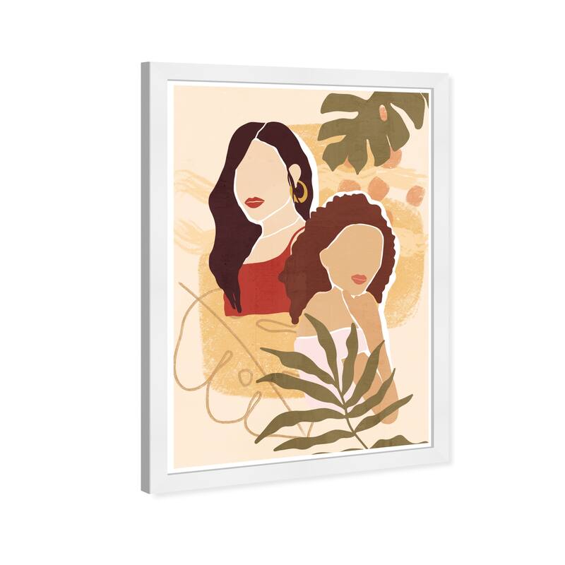 Wynwood Studio Prints People and Portraits Tropical Ladies White and Cream White Modern & Contemporary Wall Art Canvas Print