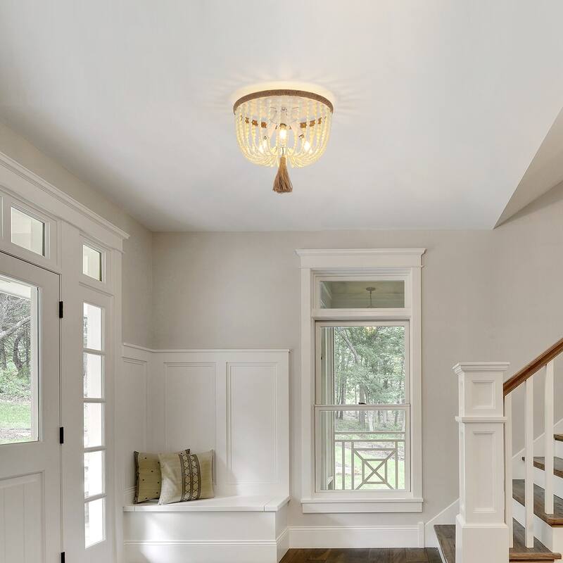 OYIPRO 3 - Light 12'' Bohemia Beaded Flush Mount Light Fixtures