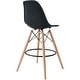 preview thumbnail 20 of 57, Counter Stool With Back Plastic Molded Wooden Eiffel Base For Kitchen Island Hotel Work High Chair