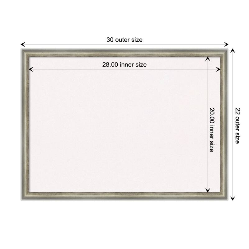 Salon Scoop Copper Wood Framed White Corkboard Bulletin Board - Salon Scoop Silver - Board Size 28x20