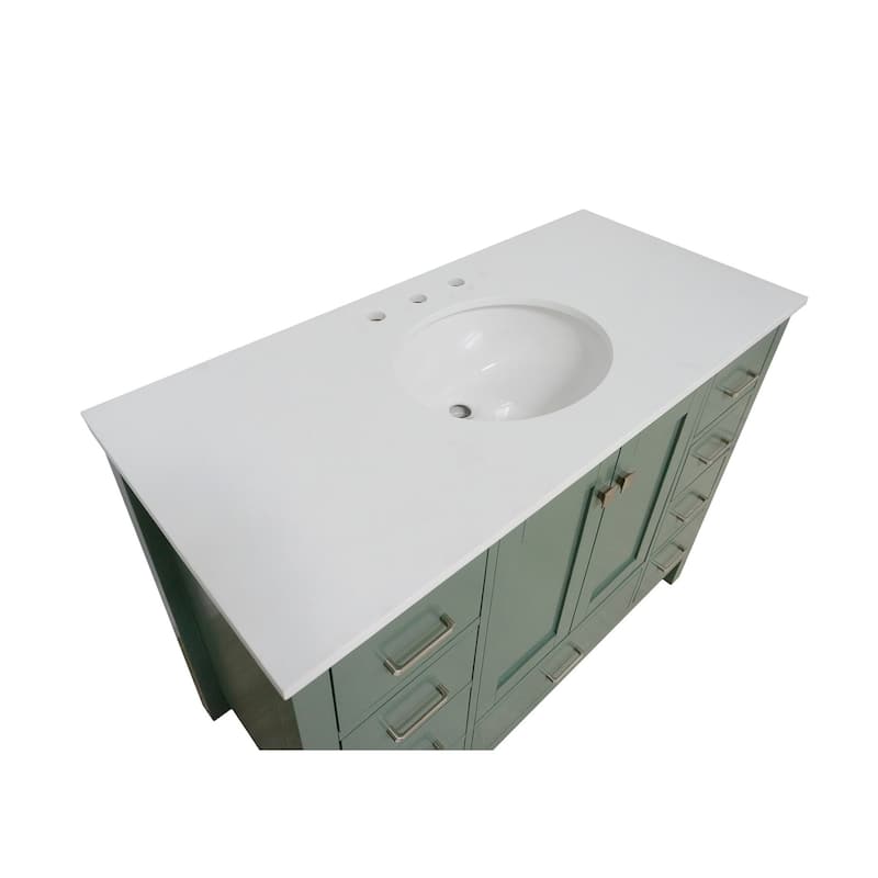 KitchenBathCollection Horizon 48" Bathroom Vanity with Engineered White Top