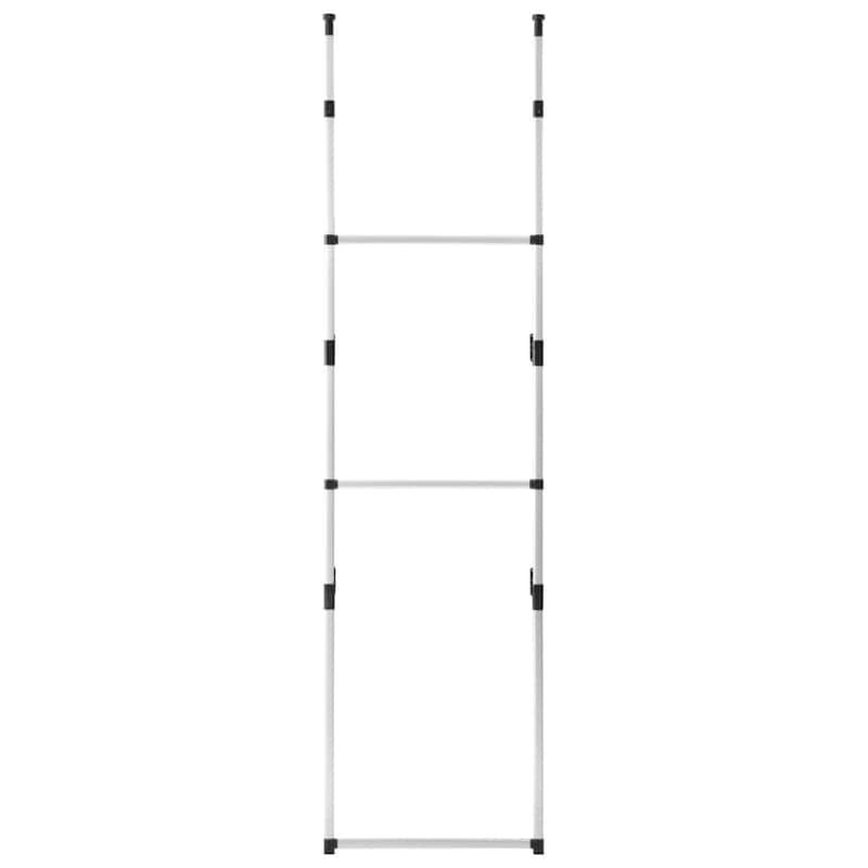 vidaXL Telescopic Wardrobe System with Rods Aluminum - 27.6" x 11.2" x 98.4"-118.1"
