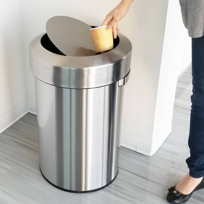 iTouchless 17 Gallon / 64 Liter Titan Stainless Steel Swing-Top Kitchen Trash Can