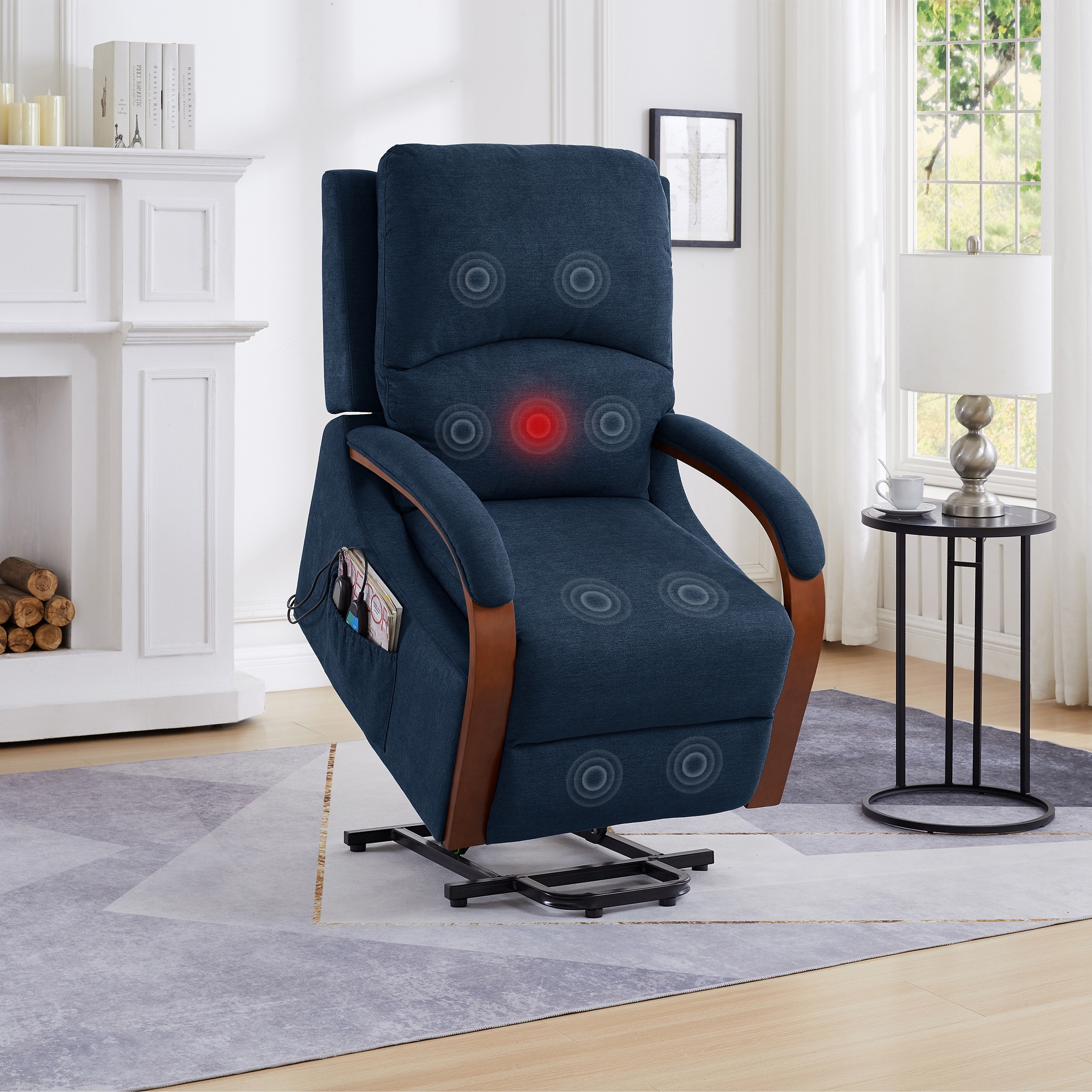 Fabric top massage recliner