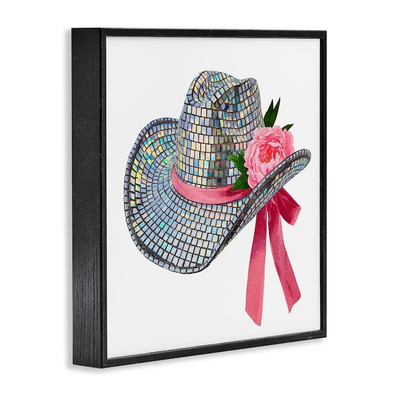 Stupell Chic Bow on Disco Hat Framed Giclee Art Design By Amanda Greenwood