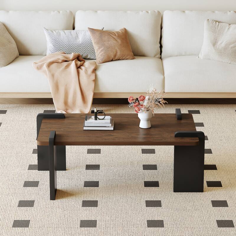 Modern Minimalist Coffee Table Simple Coffee Table Stylish Coffee Table with Felt Pad , for Living Room