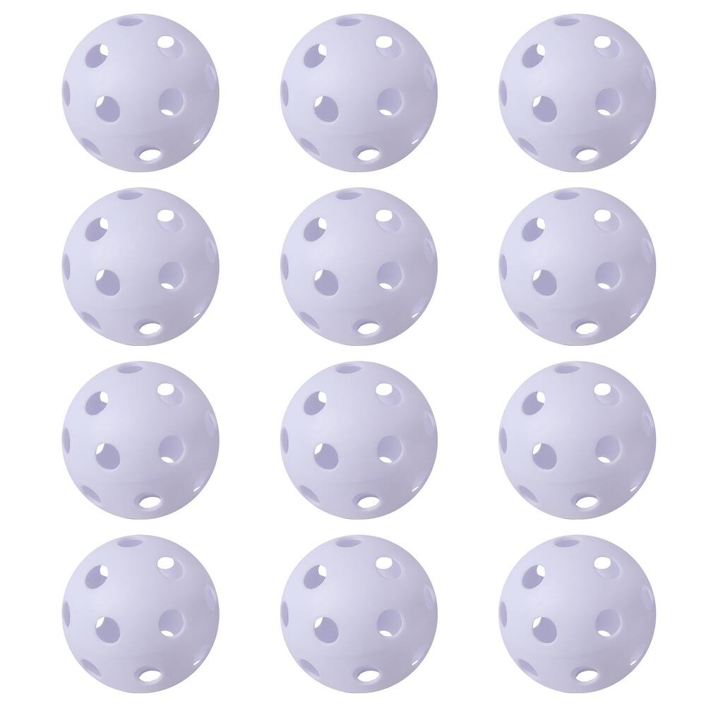 GSE™ 12-Pack Plastic Hollow Practice Baseballs, Training Softballs/Baseballs, Compatible with Indoor Pickleball Balls
