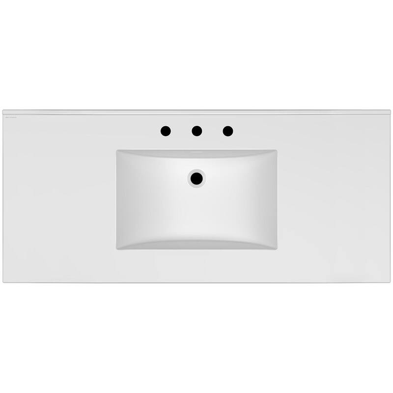 Whitehaus WHCS4922-3H 49" Rectangular Vitreous China Drop In Bathroom