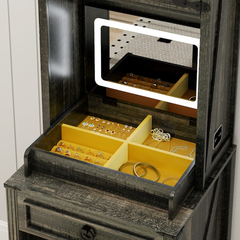 Makeup Vanity with Led Light and Hidden Storage