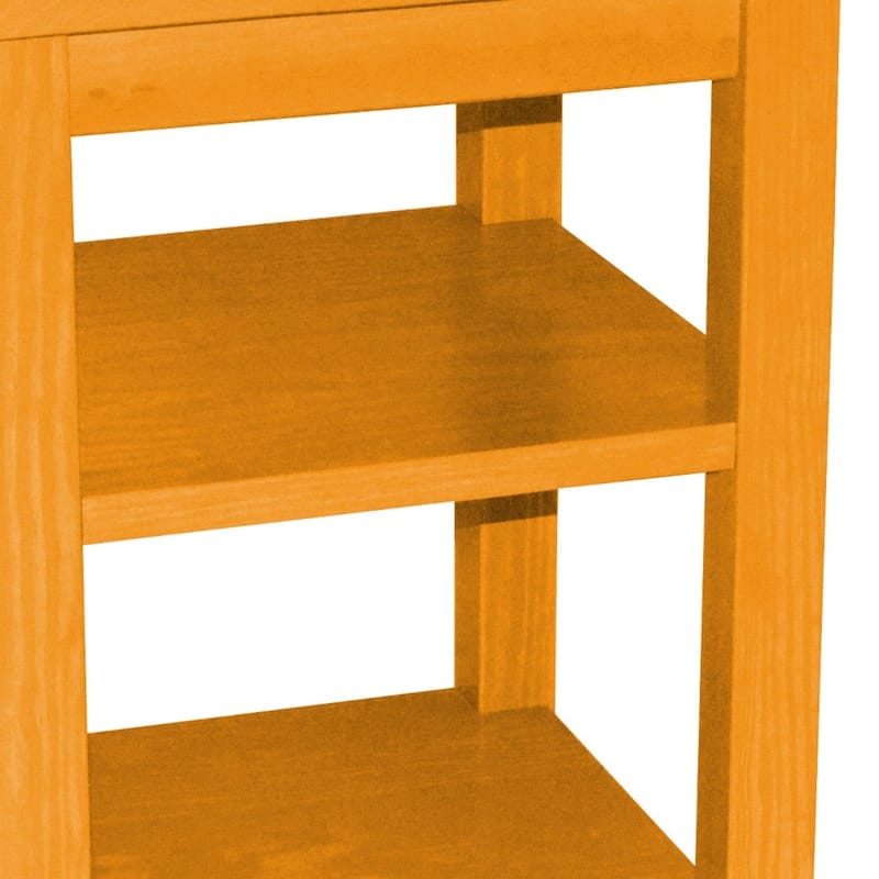 28-Inch Solid Wood Nightstand with 2 Open Shelves