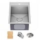 preview thumbnail 17 of 30, Kraus 15 in. Topmount Workstation Stainless Steel Outdoor Kitchen Sink 15" L x 22" W (model KWT311-15-316)