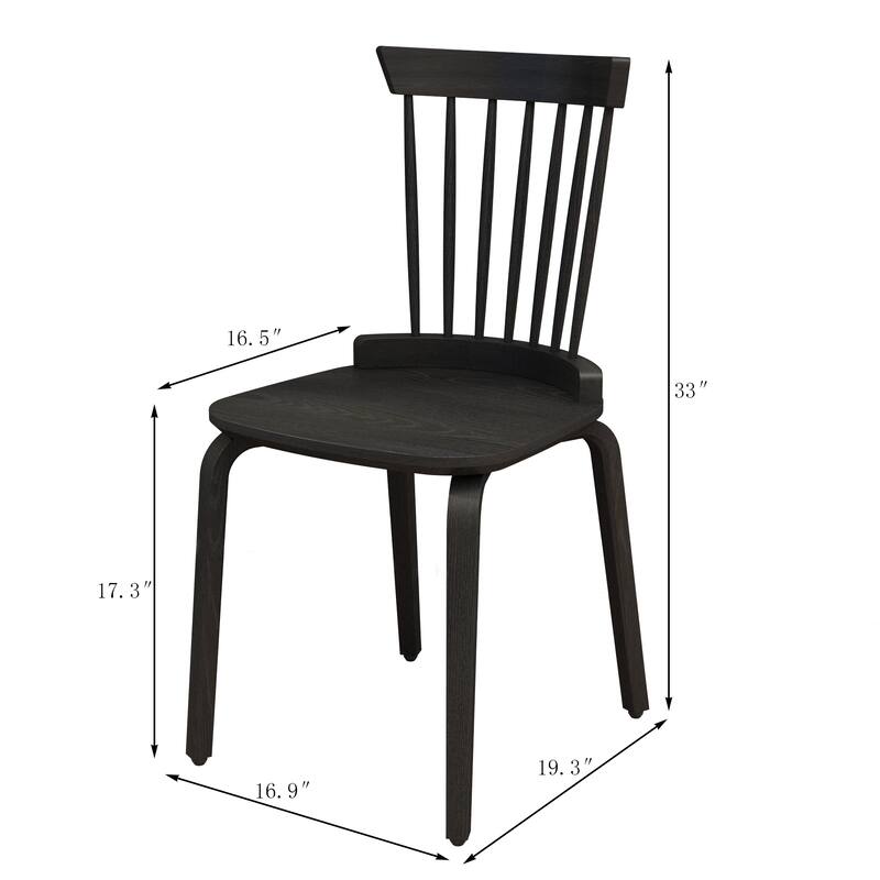 Dining Chairs Set of 2, Farmhouse Wooden Spindle Back Kitchen Chairs Solid Wood Slat Back Windsor Chair (Set of 2)
