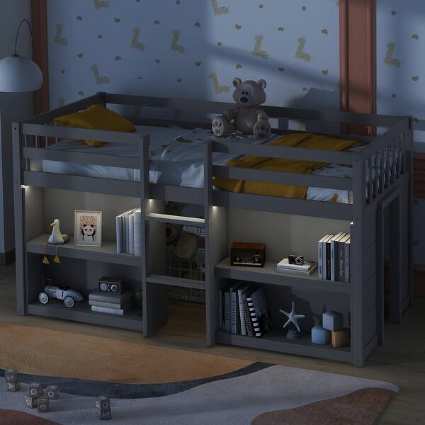 slide 2 of 9, Kid-Friendly Design Twin Size Loft Bed