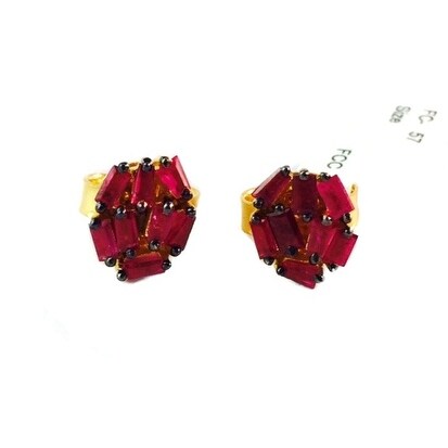 Genuine Ruby Baguette Stud Earring 925 Sterling Silver Genuine Ruby Baguette Stud Earring 925 Sterling Silver
