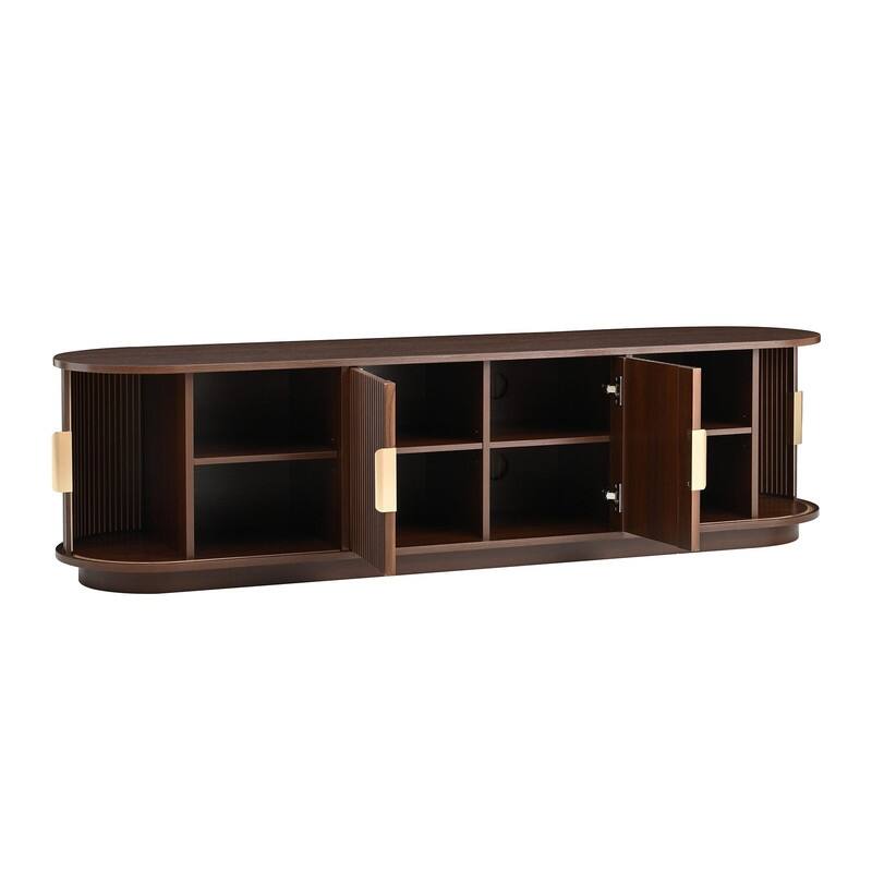 Farmhouse Wooden TV Stand up to 75" with Sliding Door and Adjustable Shelves for Modern Home Entertainment