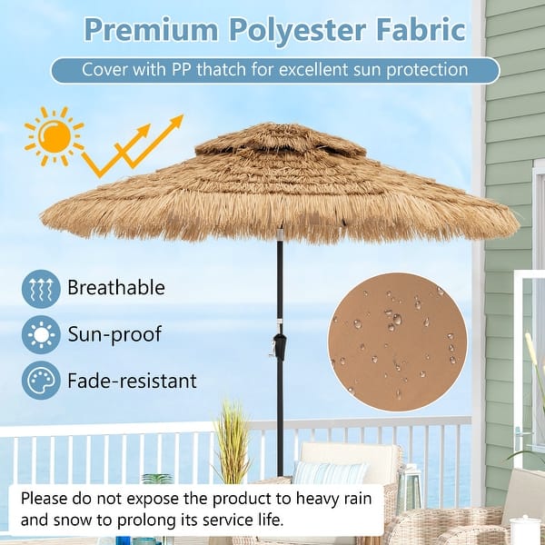 7 thatch patio umbrellas FOREVER BAMBOO Ft Natural Bamboo Seagrass Umbrella Tiki Outdoor for With Bamboo Pole Table Umbrella For Outside : Patio, Lawn & Garden Our beach umbrella is made of high quality PP material 7.5 ft. Steel Thatch Patio