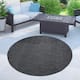 Variegated Waterproof Outdoor Rug for Patio - 5'3" Round - anthracite