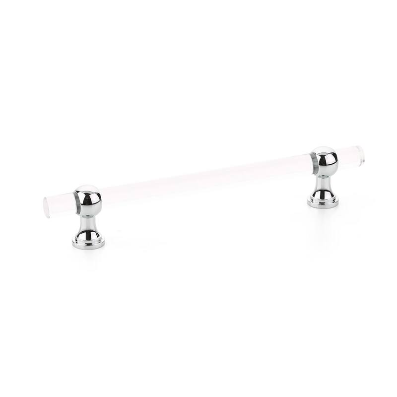 Schaub and Company Lumiere 6" Euro Modern Acrylic Bar Cabinet Handle - Polished Chrome