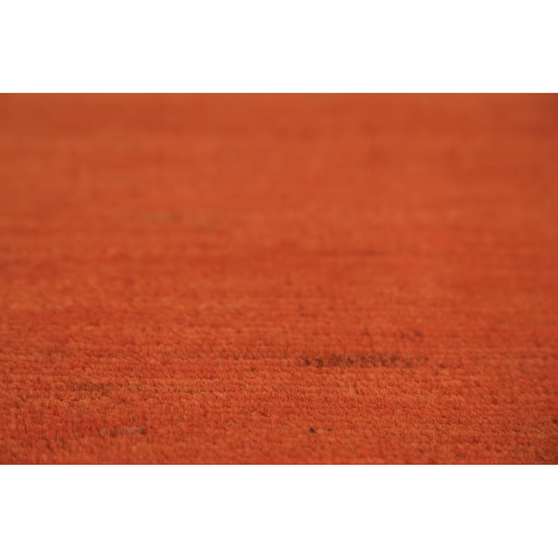 Orange Gabbeh Oriental Area Rug Handmade Wool Carpet - 6'8" x 9'5"