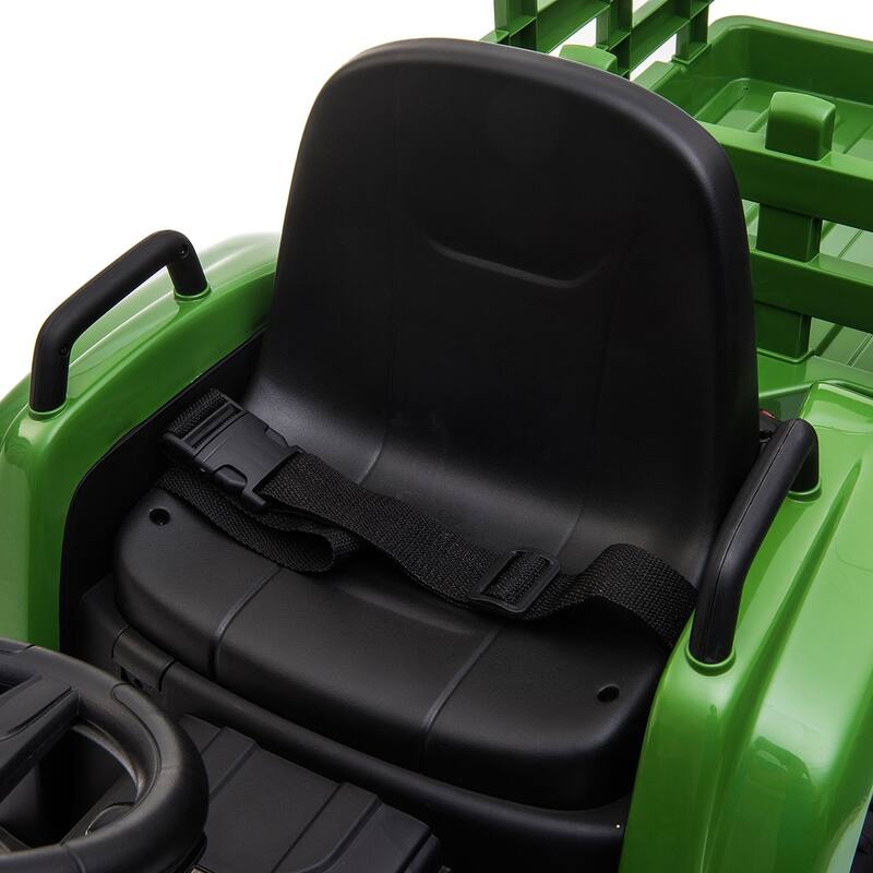 Children's Tractor with Removable Trailer, Ride on Truck Car with LED, Realistic Electric Carriage with Safety Belt