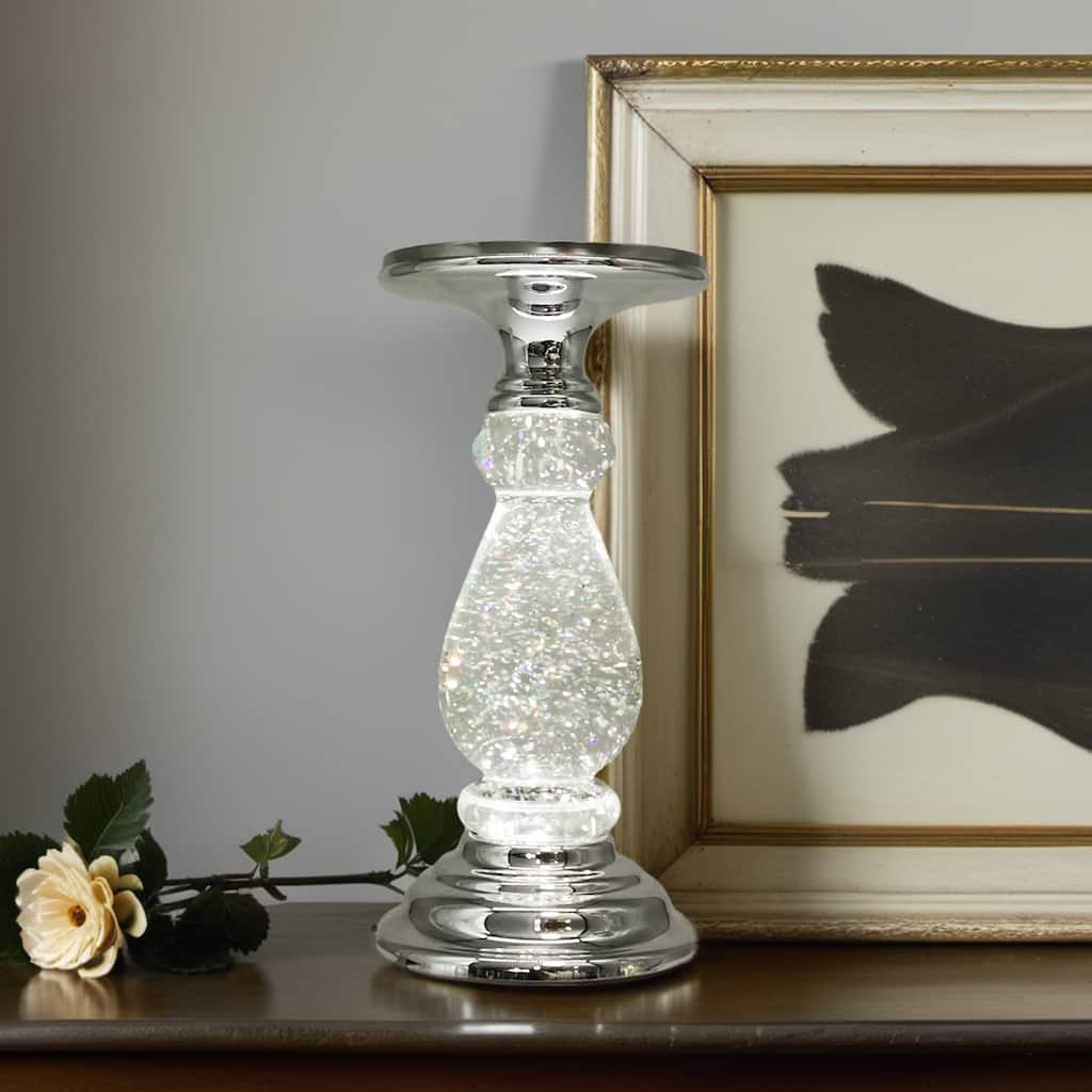 Swirling Candle Holder,LED Light-up Pedestal Candle Holder with On/Off Switch