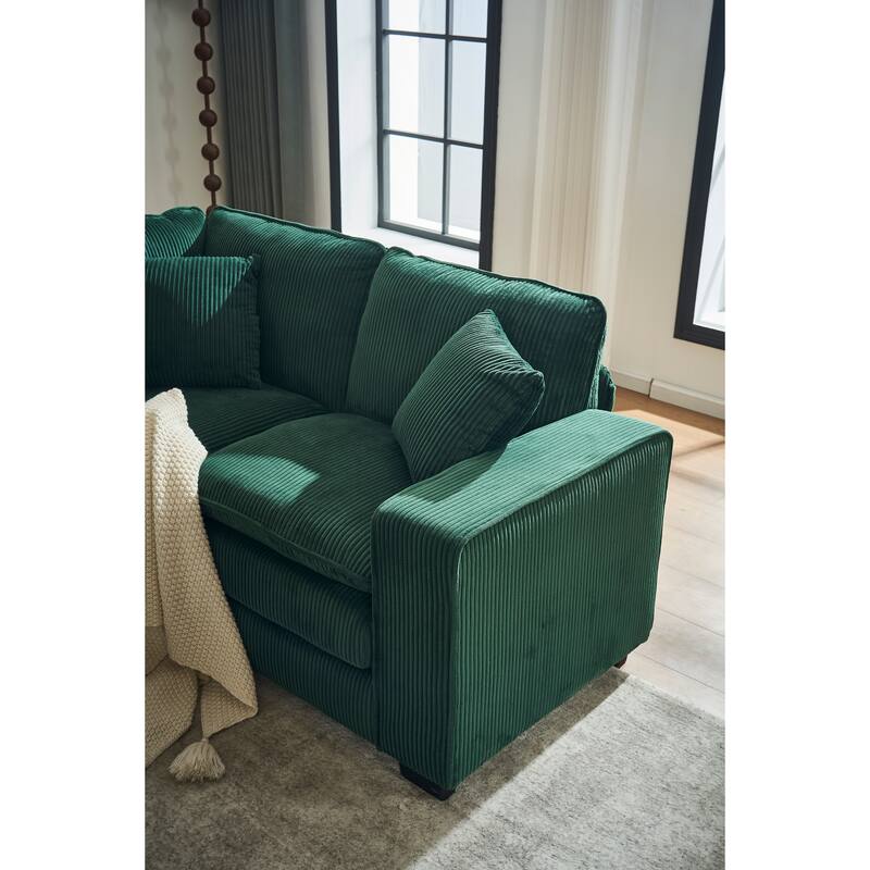 Modern U-Shaped 6-seat Modular Sectional Sofa with 1 Ottoman & 3 Toss Pillows