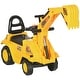 preview thumbnail 1 of 5, Ride On Excavator Pull Cart, Kids Digger Ride on Truck with Horn, Under Seat Storage, Sit and Scoot Pretend Play Toy Yellow